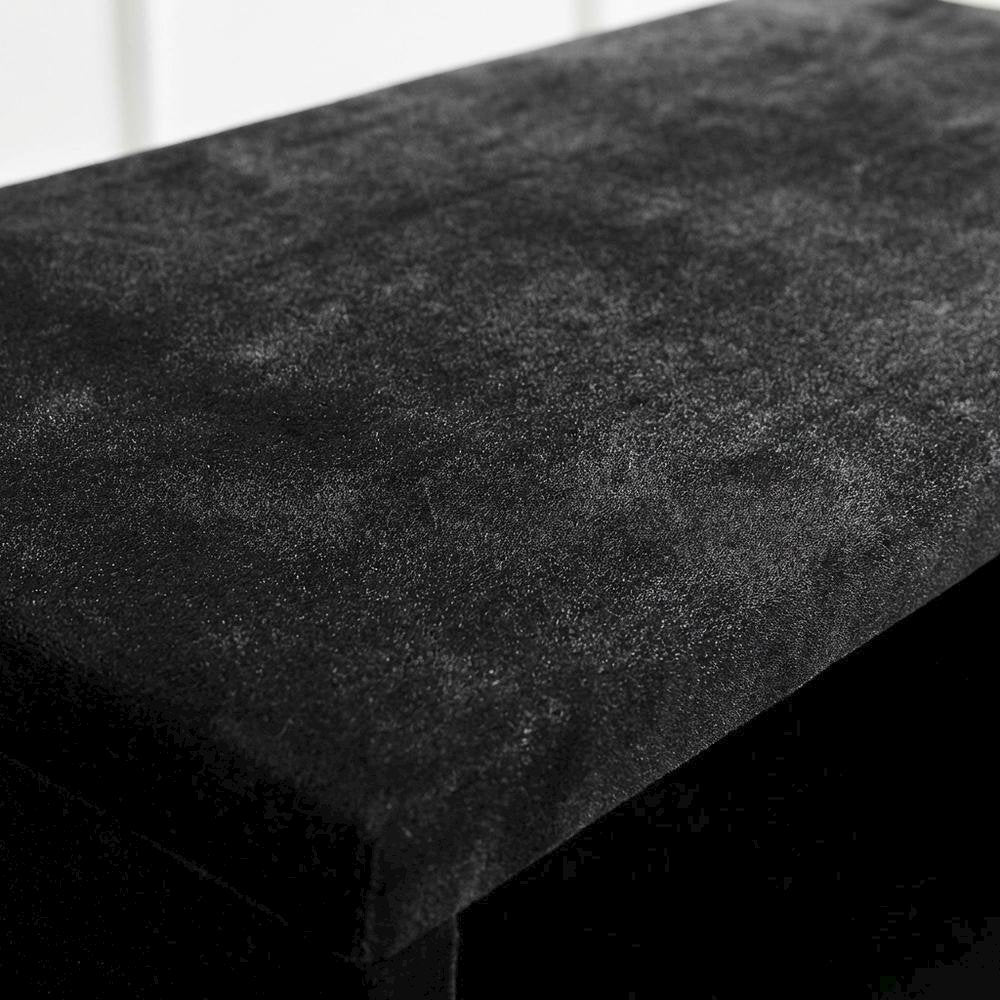 Black Velvet Nightstand with Contemporary Style and Soft Upholstery