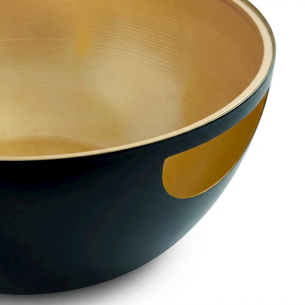 Black and gold lacquer coffee table with contemporary style and sleek finish