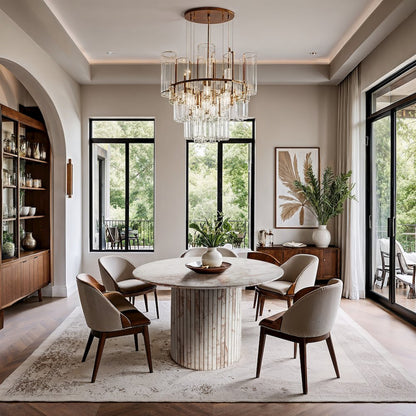 Genoa 48" Cream Marble Dining Table