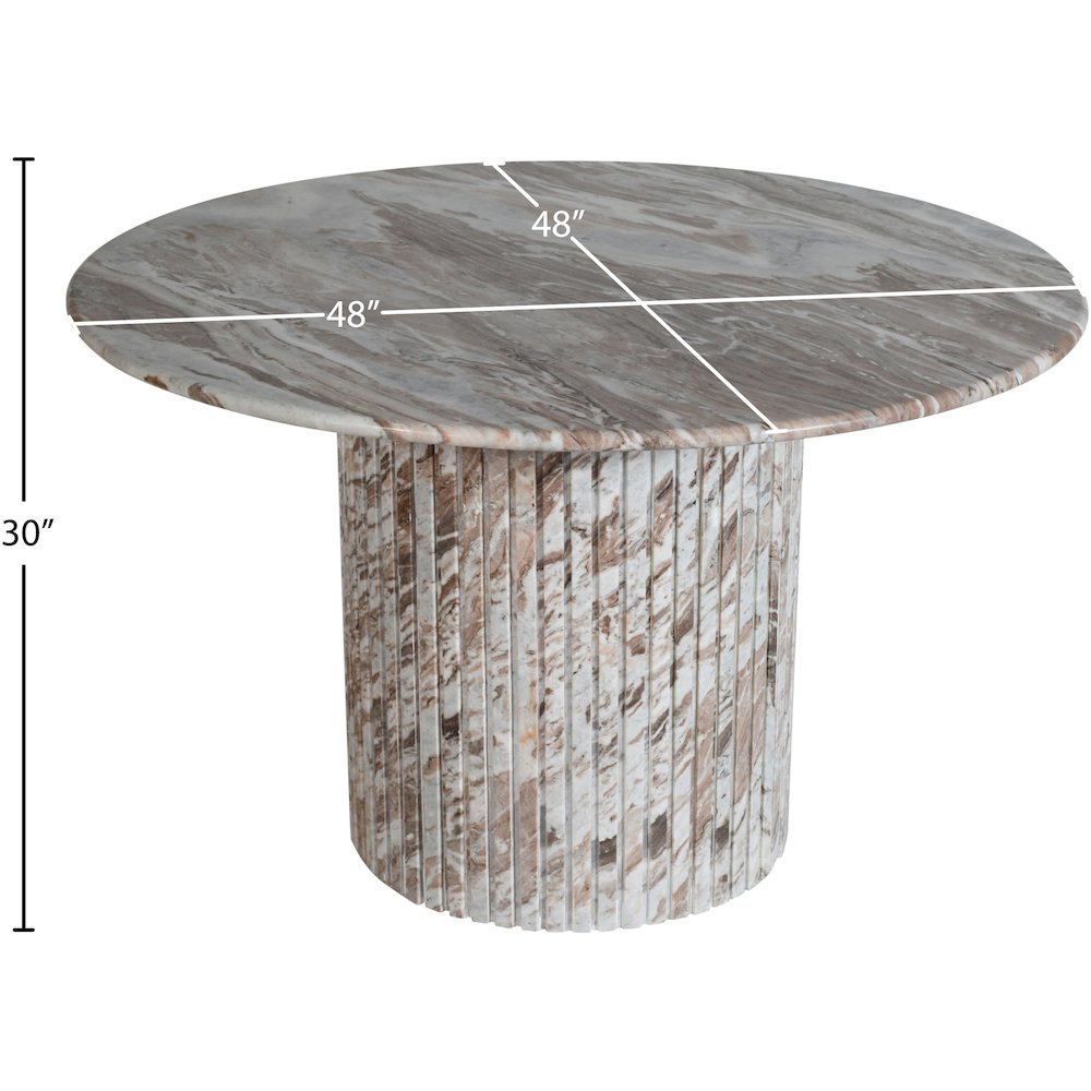 Genoa 48" Brown Marble Dining Table