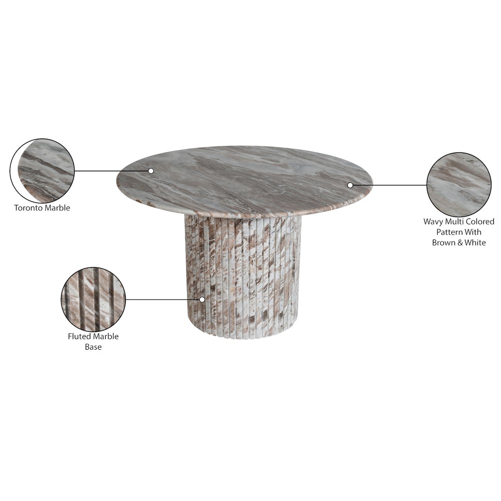 Genoa 48" Brown Marble Dining Table