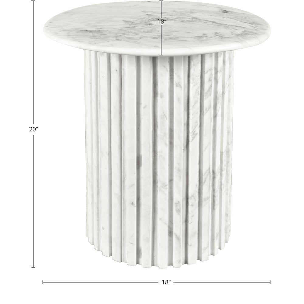 Genoa White End Table