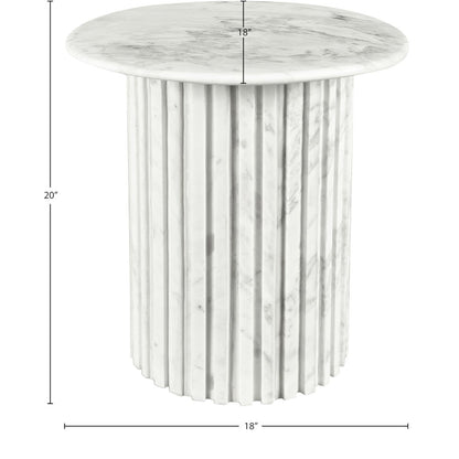 Genoa White End Table