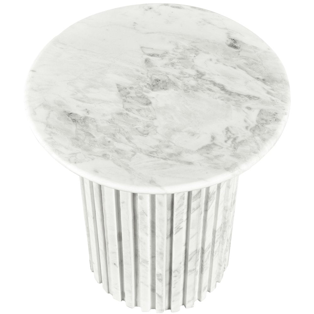 Genoa White End Table