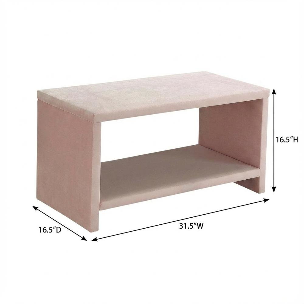 Pink Velvet Nightstand with Contemporary Style and Soft Upholstery