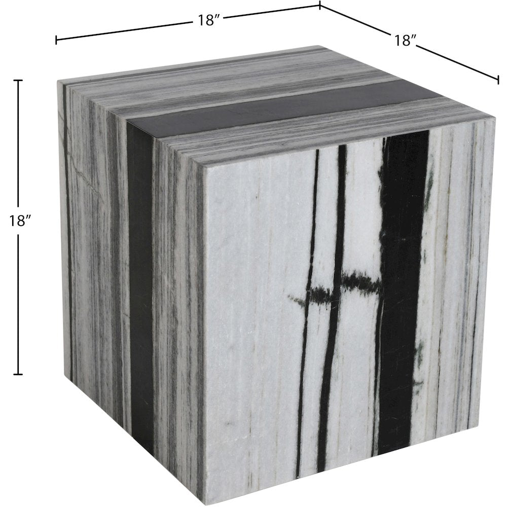 Bolzano Black Marble End Table