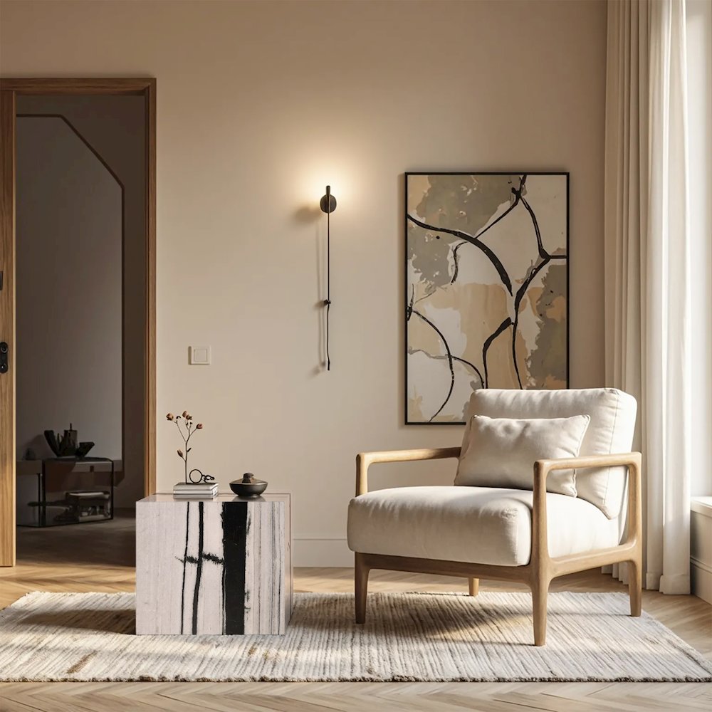 Bolzano Black Marble End Table
