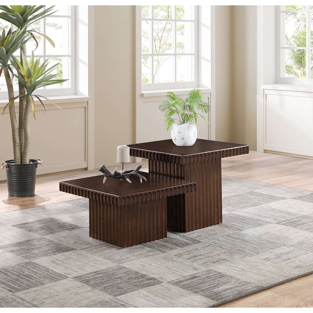 Spencer Brown Oak Veneer Coffee Table