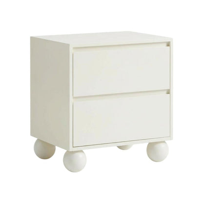 Cream Art Deco Nightstand with Elegant Finish and Modern Design