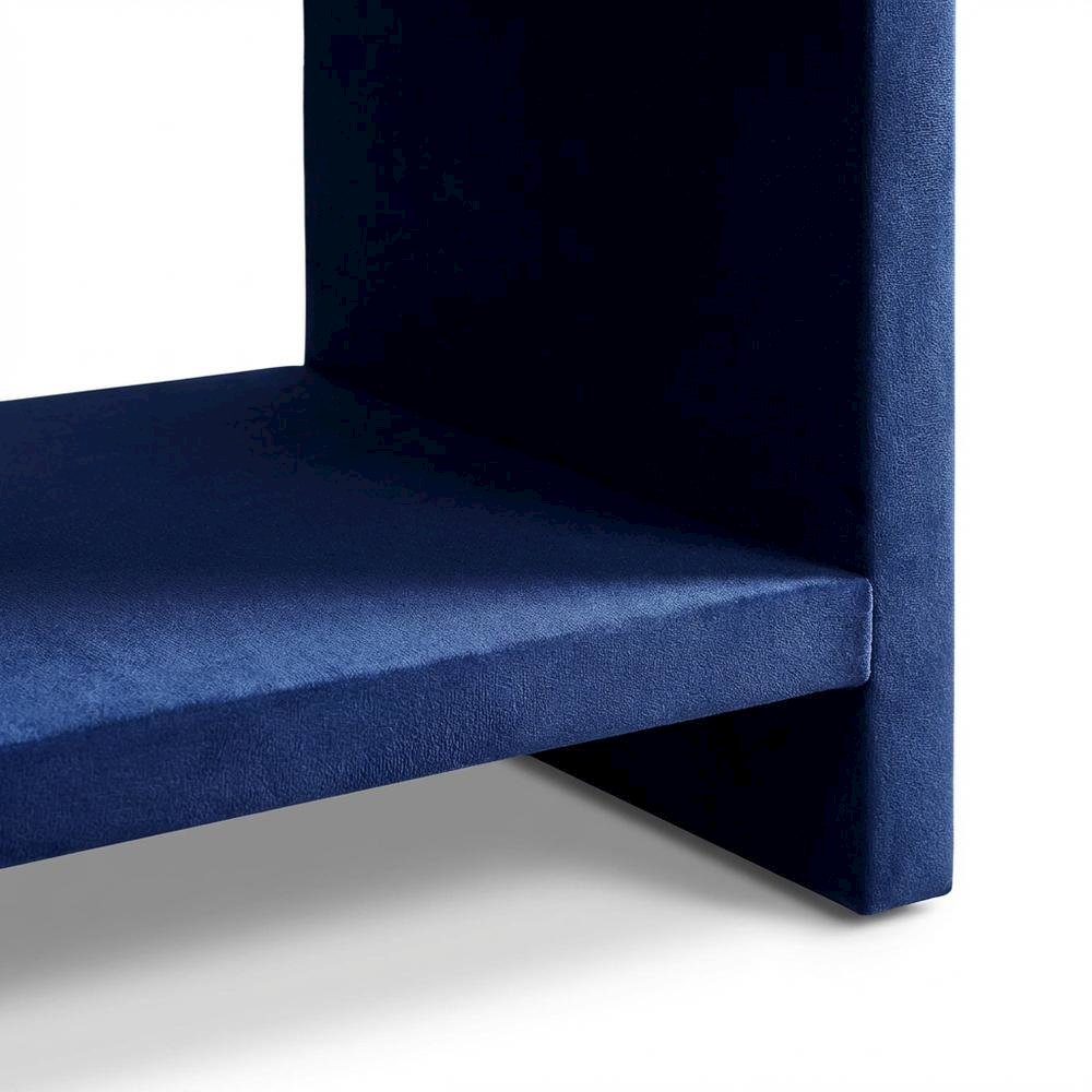 Navy Velvet Night Stand with Contemporary Style and Cozy Feel