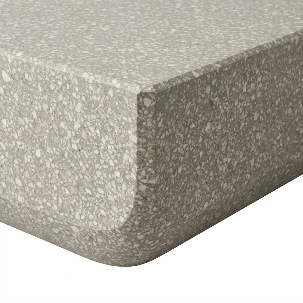 Brown Marble Finish Concrete Coffee Table with Art Deco Style