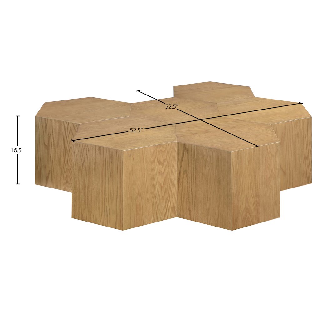 Eternal Natural Oak Wood 6pc. Modular Coffee Table
