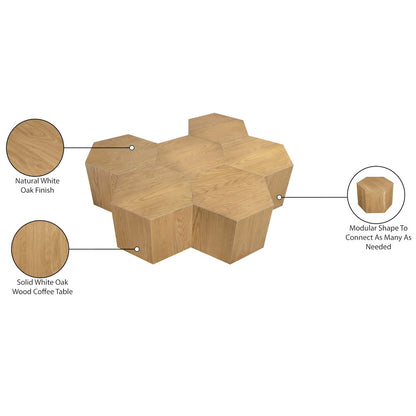 Eternal Natural Oak Wood 6pc. Modular Coffee Table