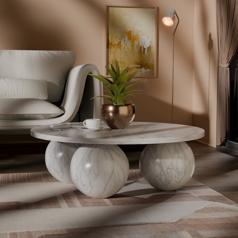 Spherical White Coffee Table
