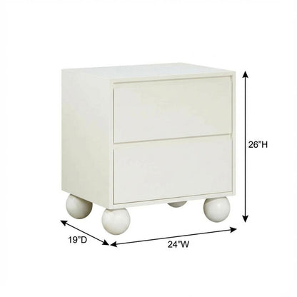 Cream Art Deco Nightstand with Elegant Finish and Modern Design