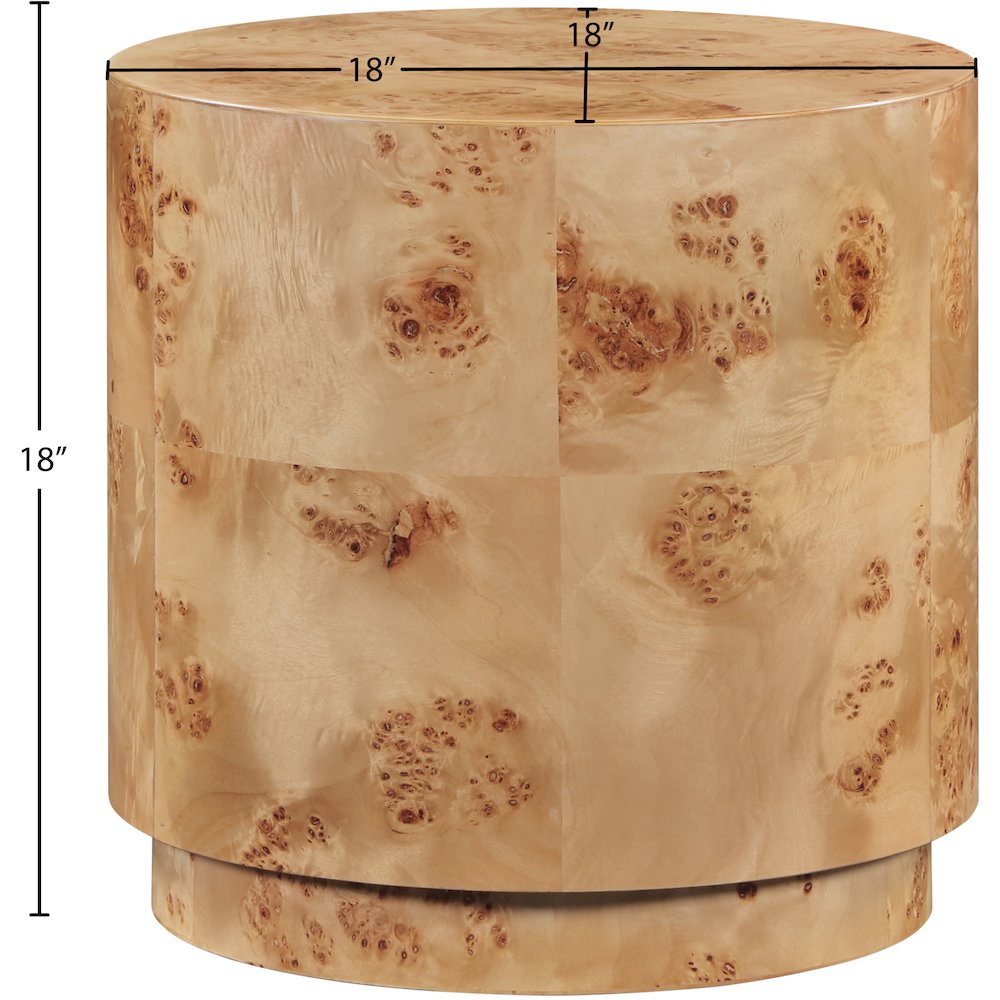 Burl Natural Ash End Table