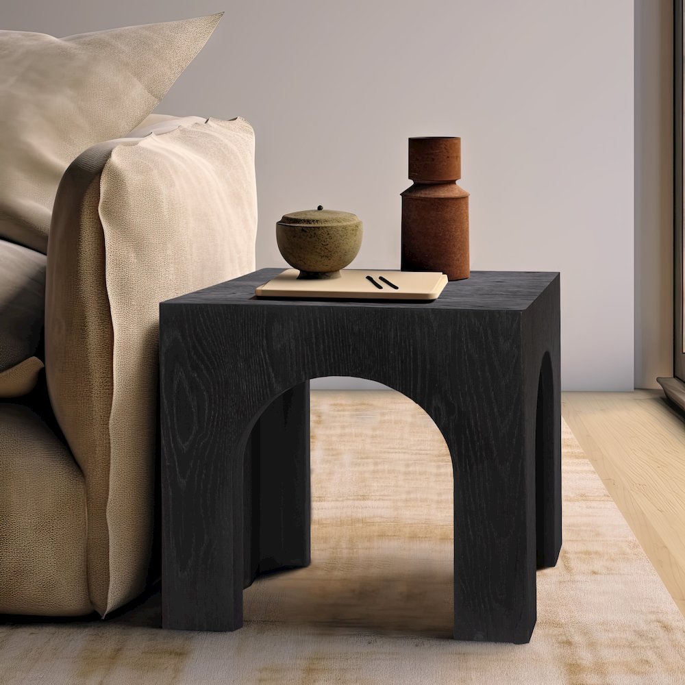 Arch Black End Table