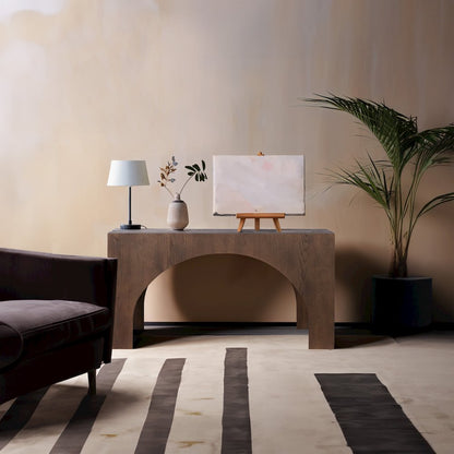 Arch Brown Console Table
