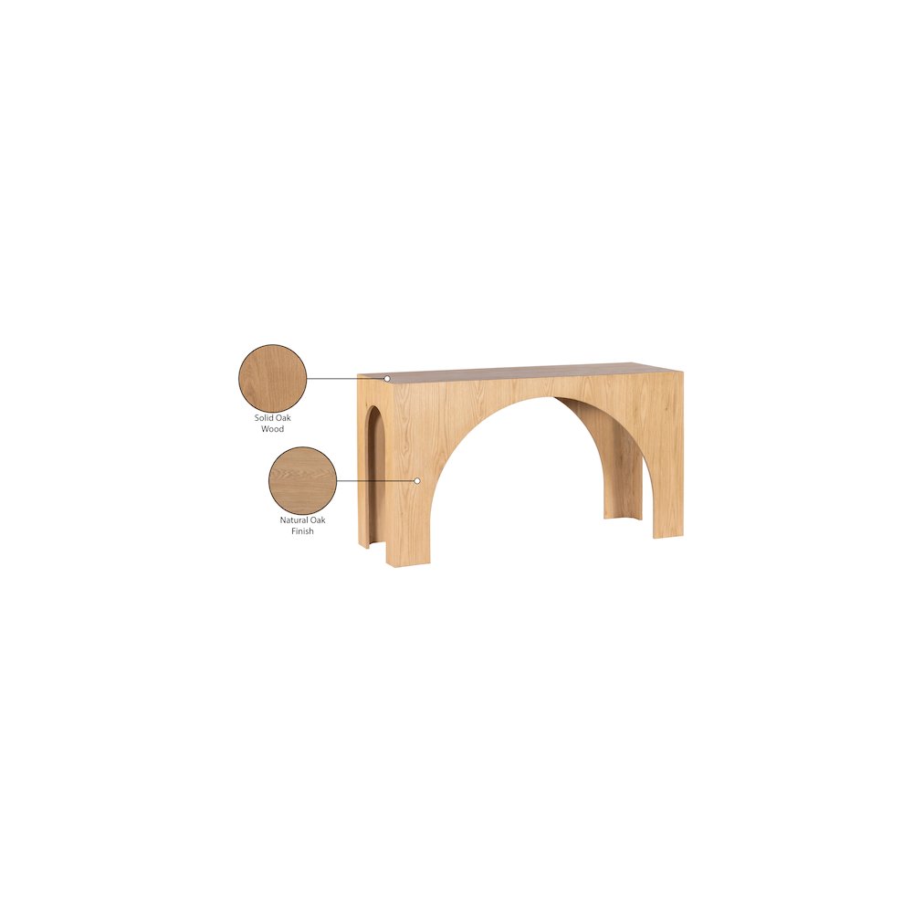 Arch Oak Console Table
