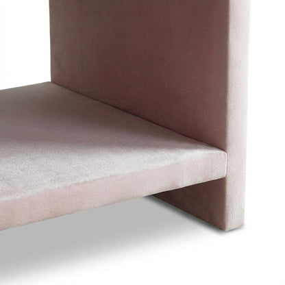 Pink Velvet Nightstand with Contemporary Style and Soft Upholstery