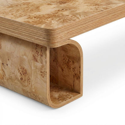 Natural Ash Coffee Table with Art Deco Style and Natural Finish