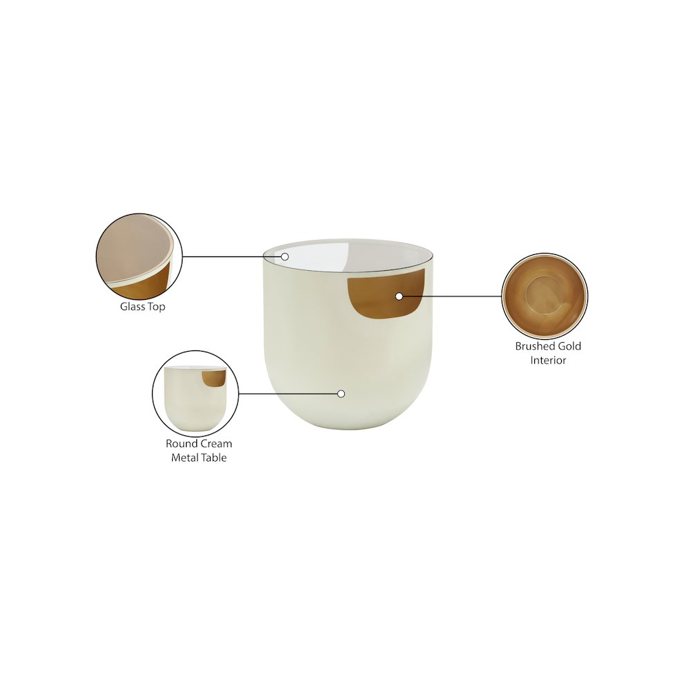 Doma Cream / Gold End Table