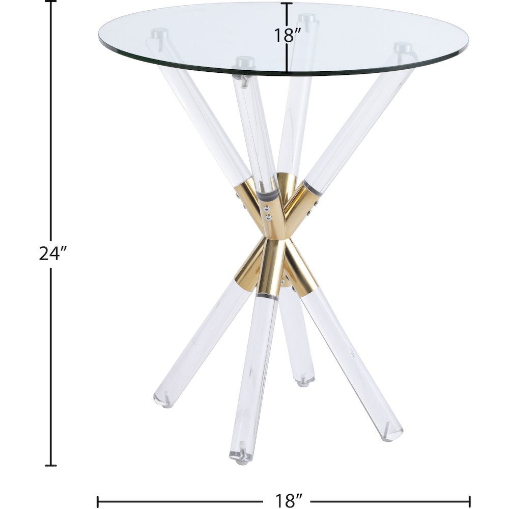 Mercury Acrylic/Gold End Table