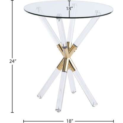 Mercury Acrylic/Gold End Table
