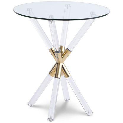 Mercury Acrylic/Gold End Table