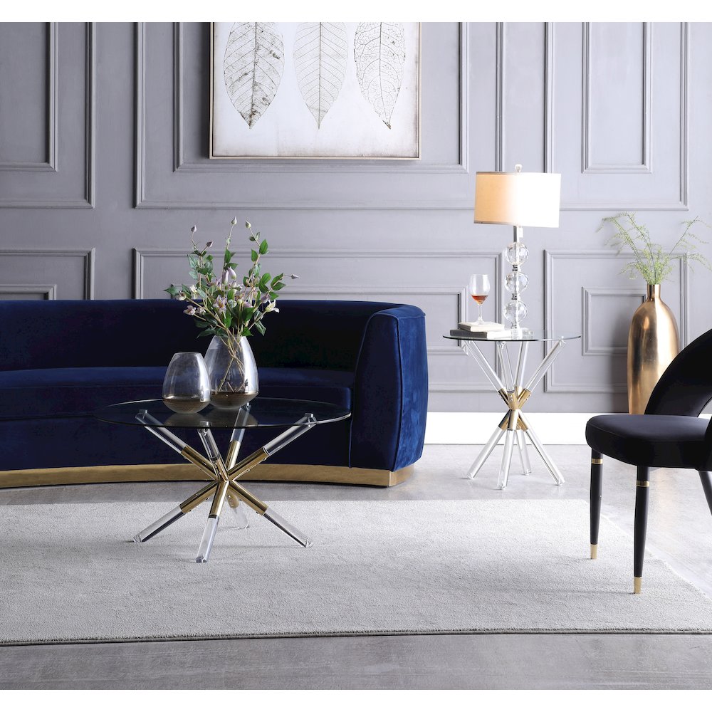 Mercury Acrylic/Gold End Table