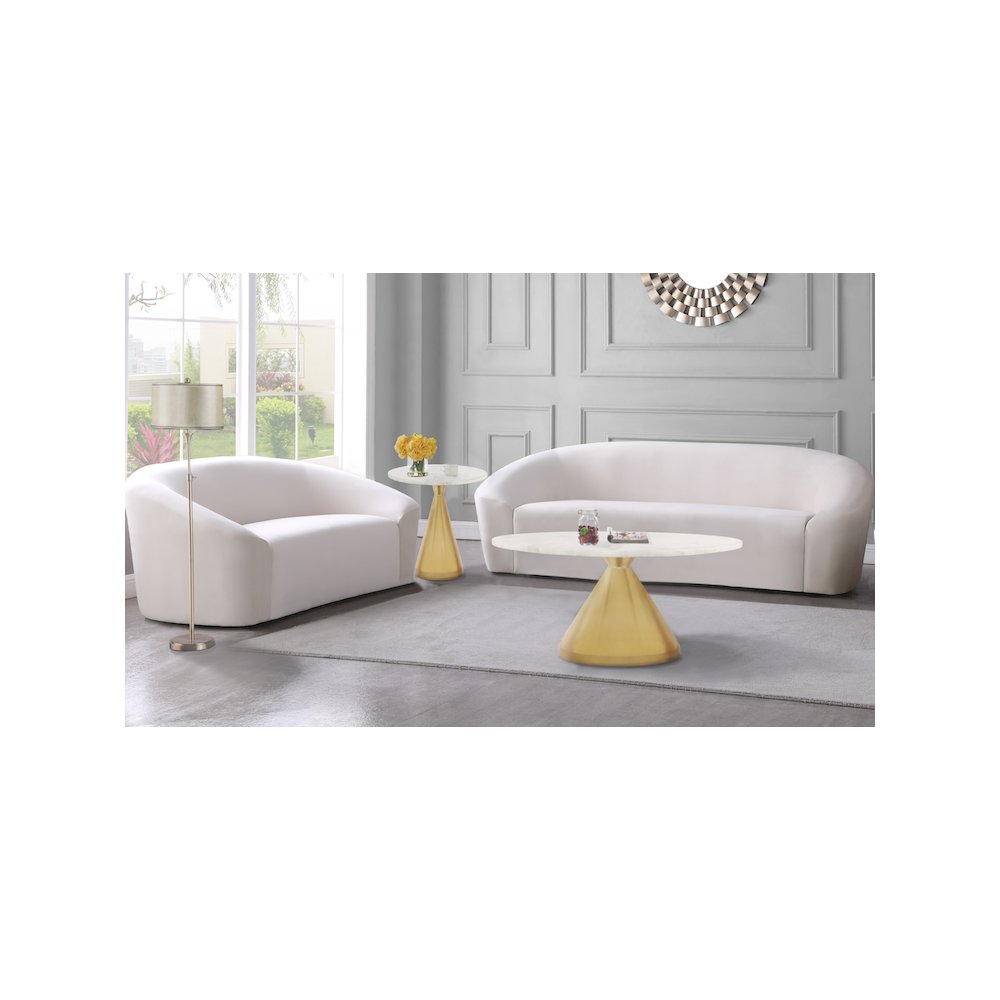 Emery White Marble Coffee Table