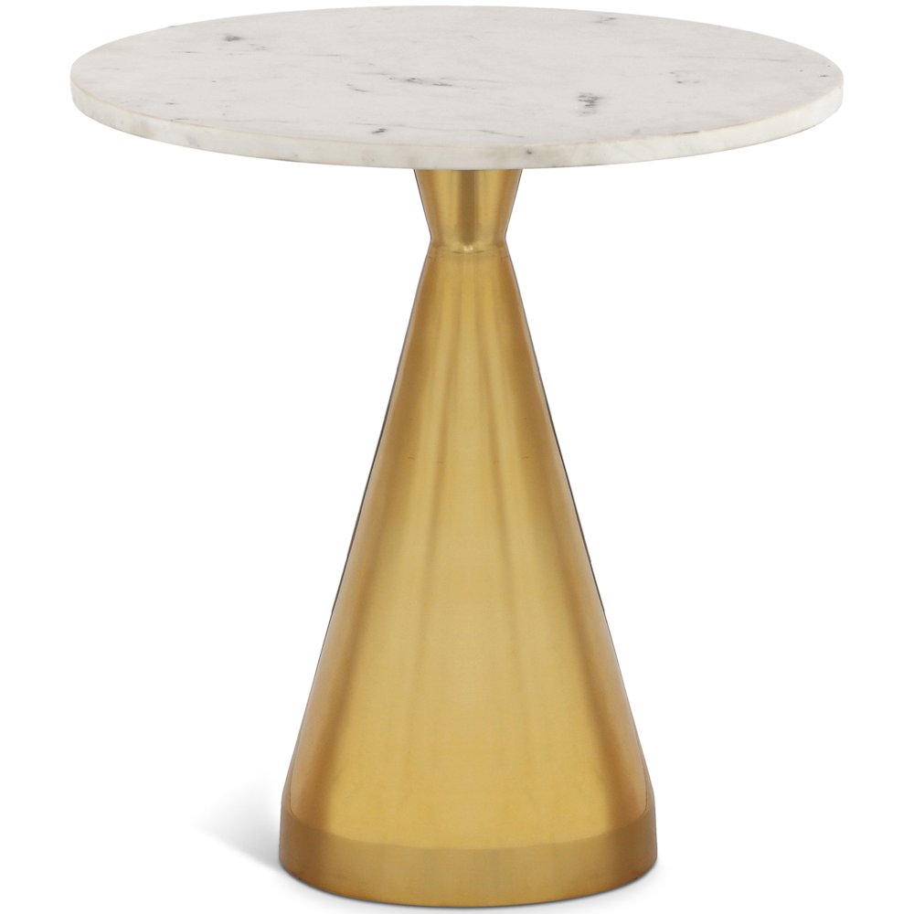 Emery White Marble End Table