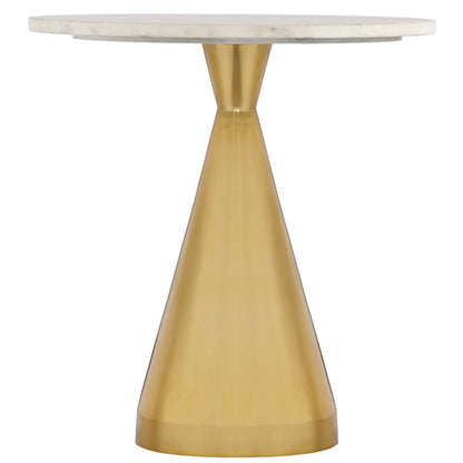 Emery White Marble End Table
