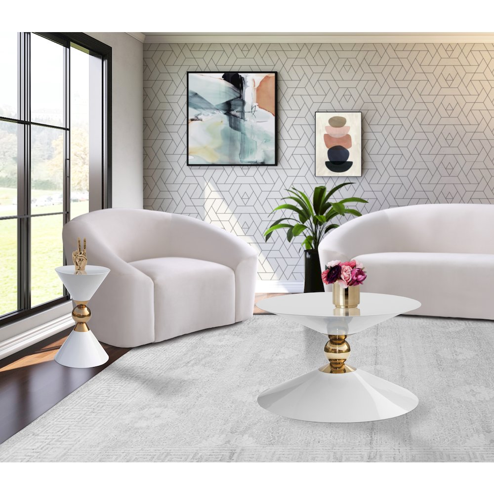 Malia White / Gold End Table