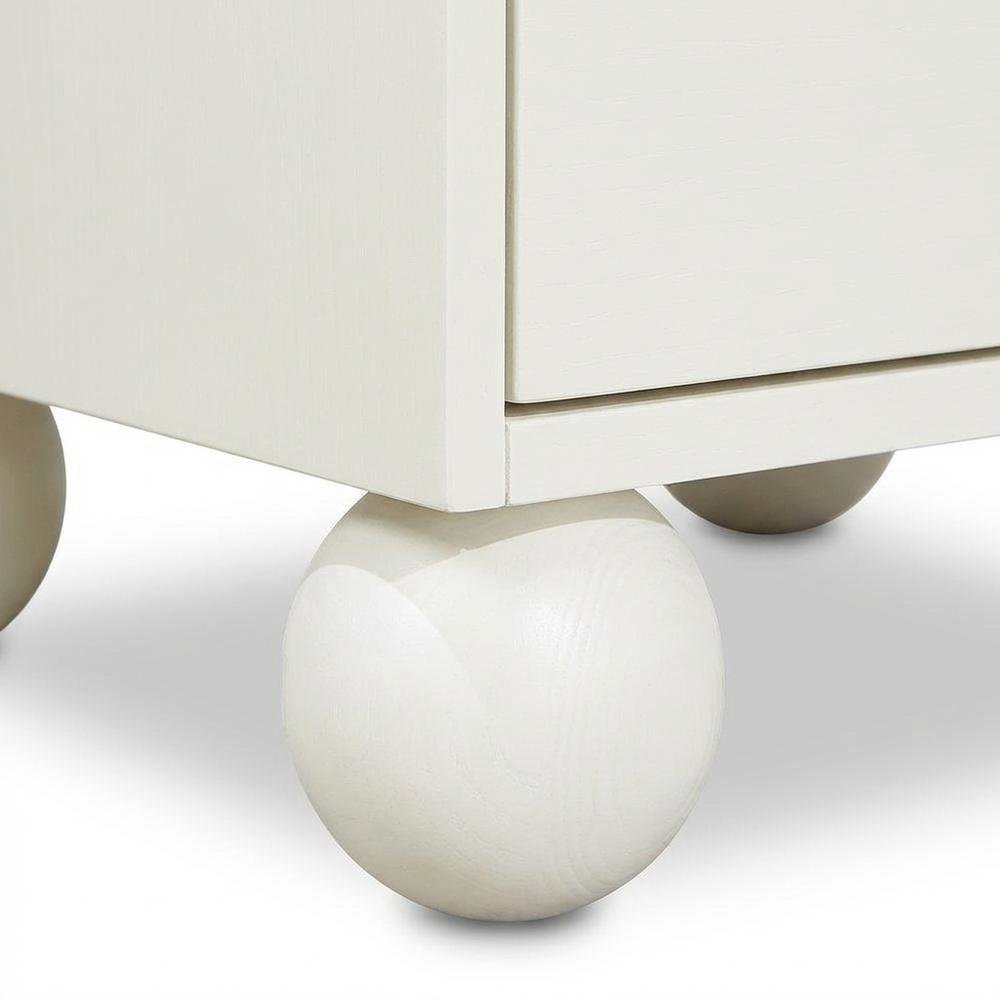 Cream Art Deco Nightstand with Elegant Finish and Modern Design