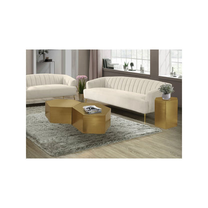 Hexagon Brushed Gold Coffee Table