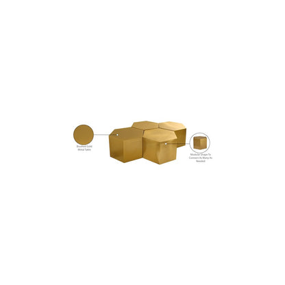 Hexagon Brushed Gold Coffee Table
