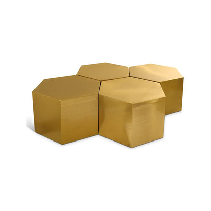 Hexagon Brushed Gold Coffee Table