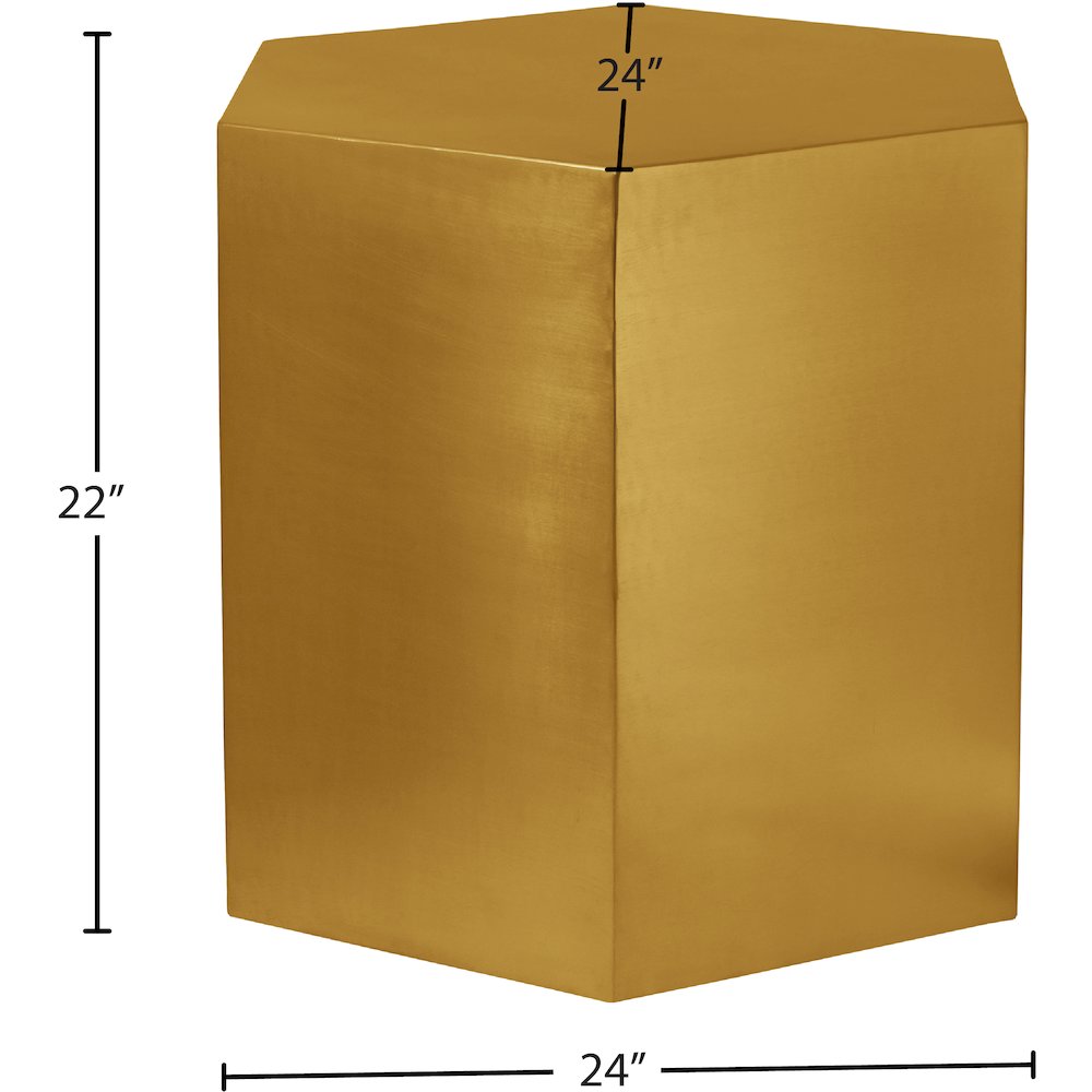 Hexagon Brushed Gold End Table