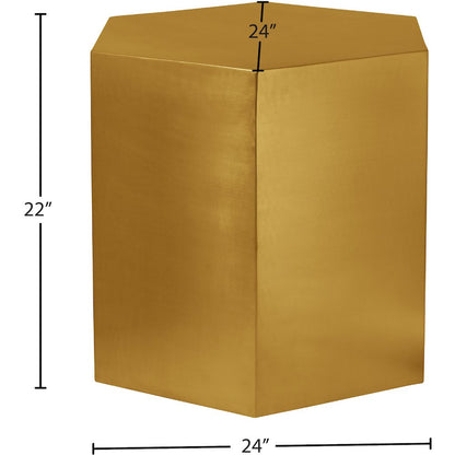 Hexagon Brushed Gold End Table