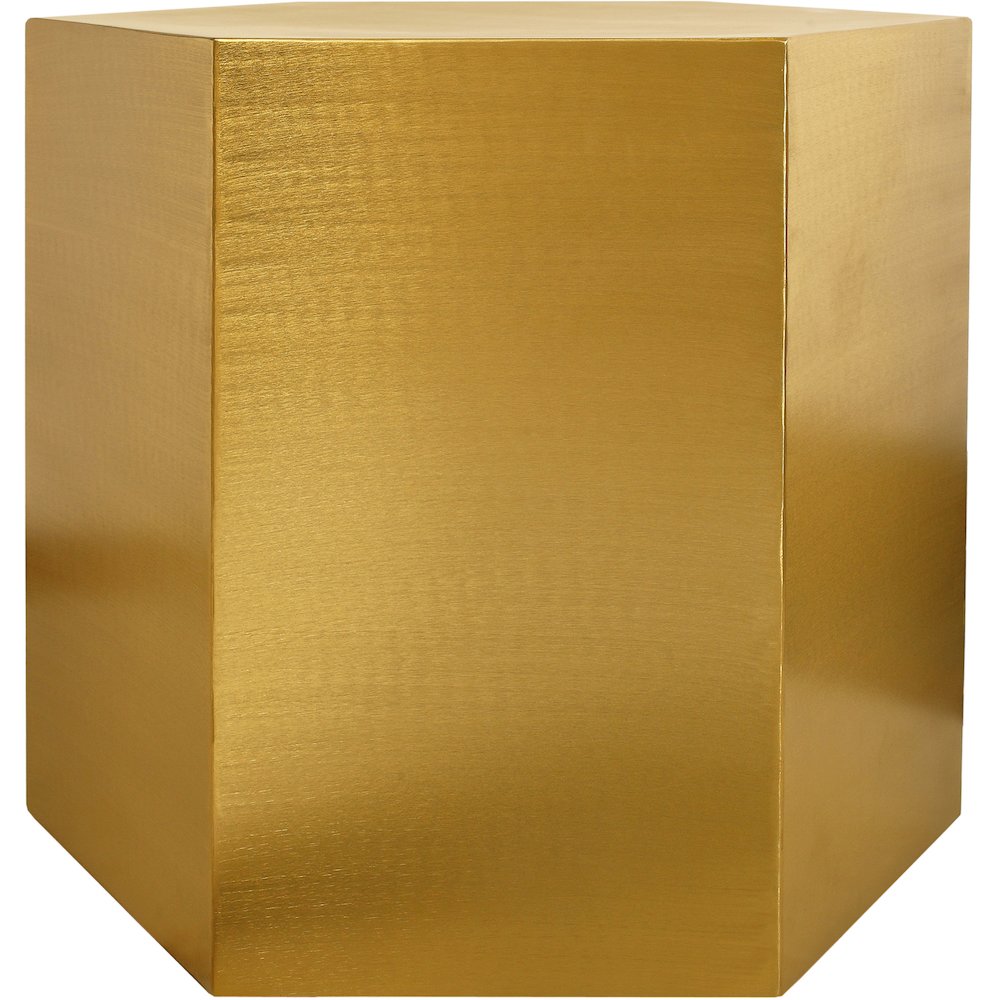 Hexagon Brushed Gold End Table