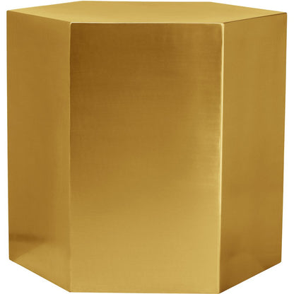 Hexagon Brushed Gold End Table