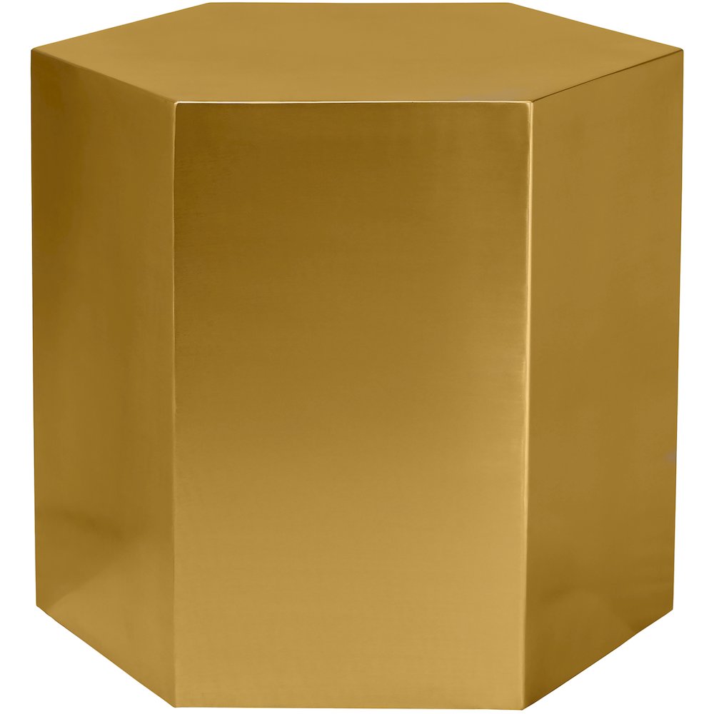 Hexagon Brushed Gold End Table