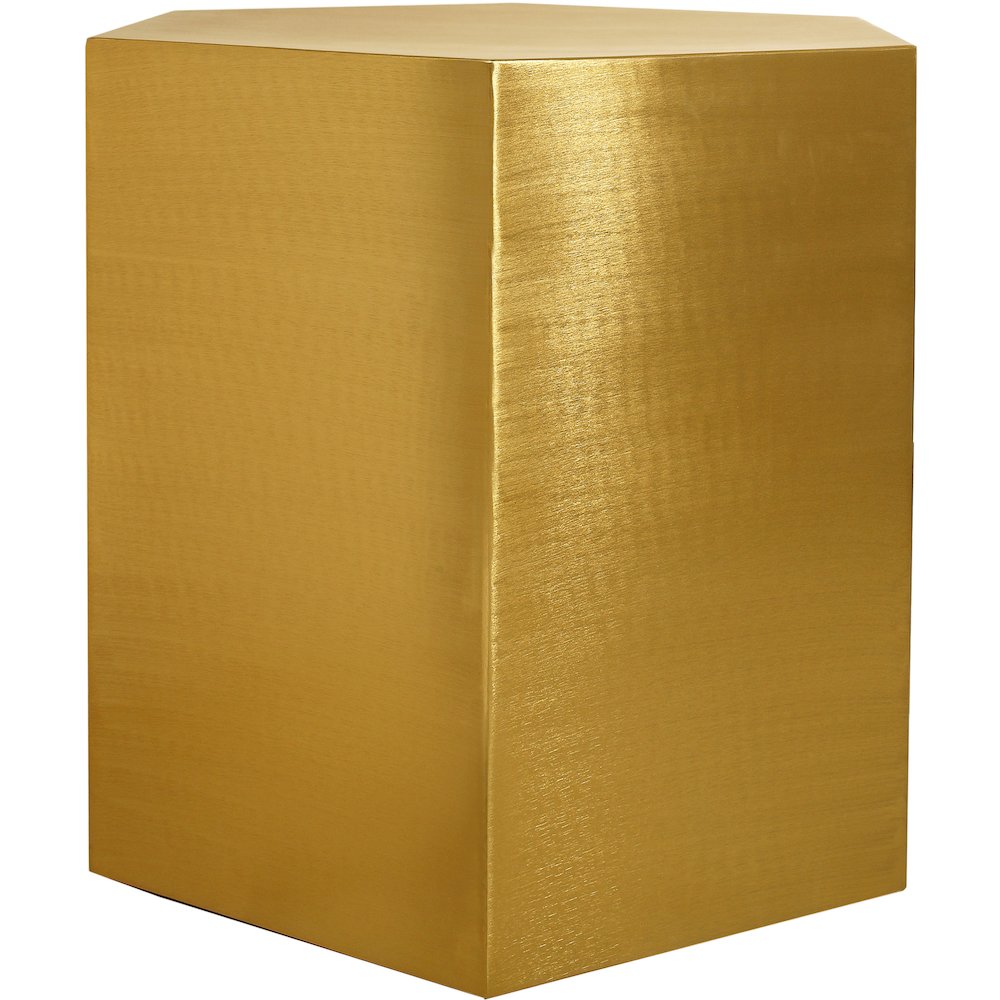 Hexagon Brushed Gold End Table