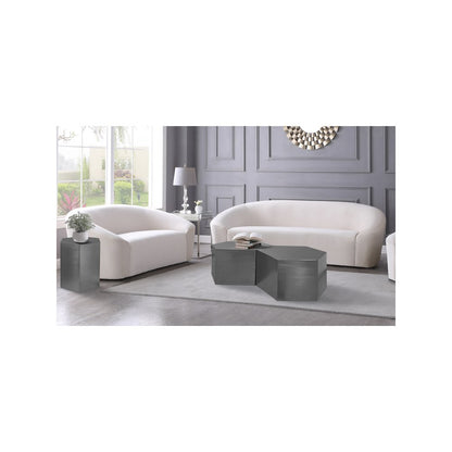 Hexagon Brushed Chrome Coffee Table