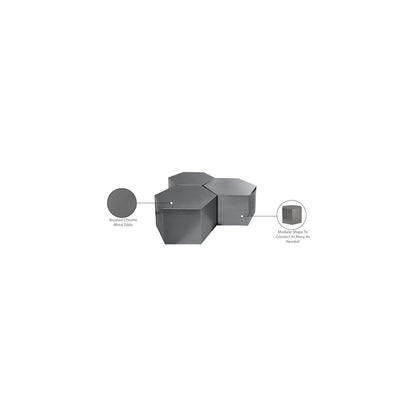 Hexagon Brushed Chrome Coffee Table