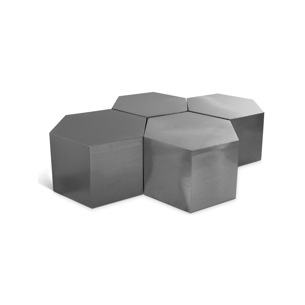 Hexagon Brushed Chrome Coffee Table
