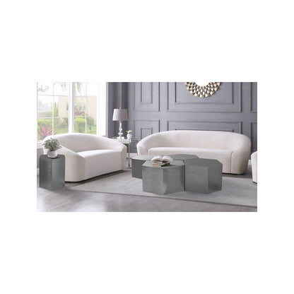 Hexagon Brushed Chrome Coffee Table
