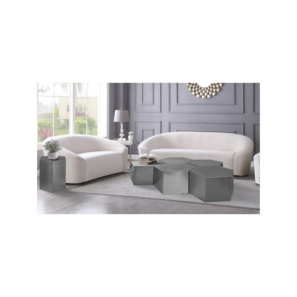 Hexagon Brushed Chrome Coffee Table