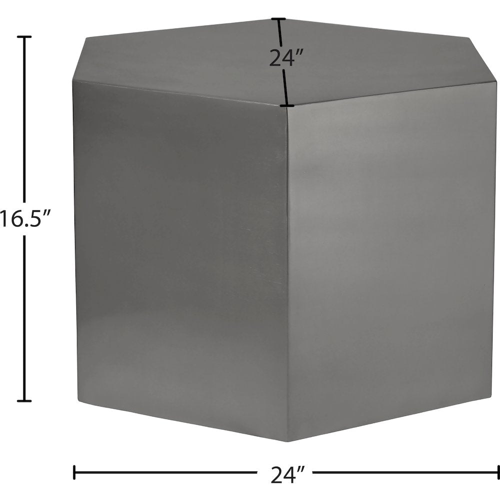 Hexagon Brushed Chrome Coffee Table